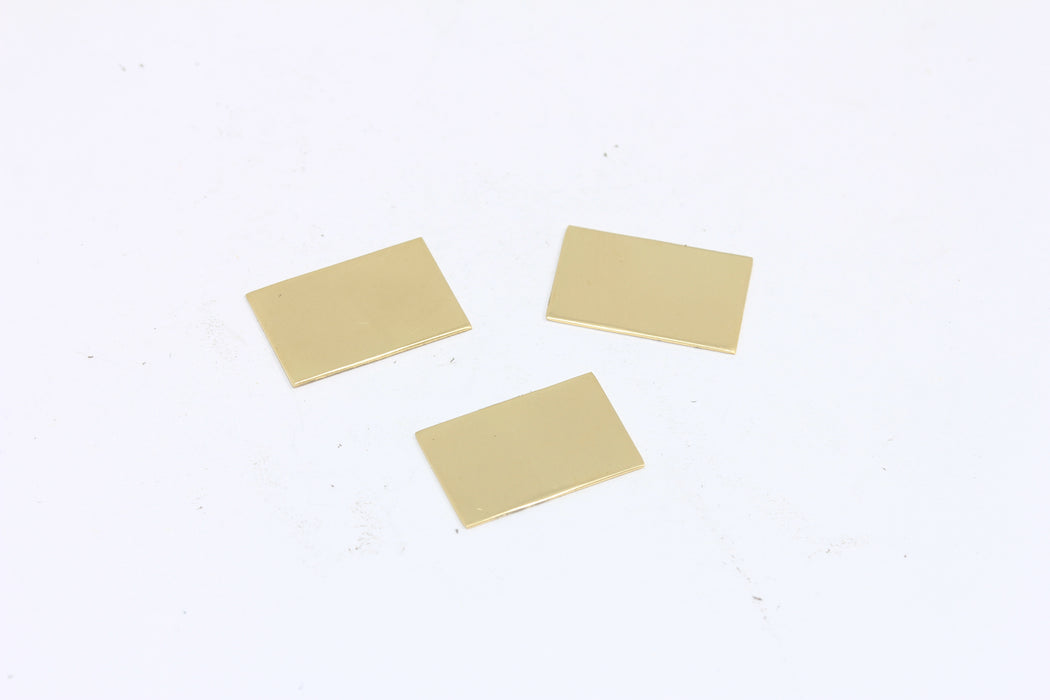 11x17mm Raw Brass Square Pendant, No Hole Sheet Charm, Rectangle Stamping Blank, Square Blanks, ROSE365