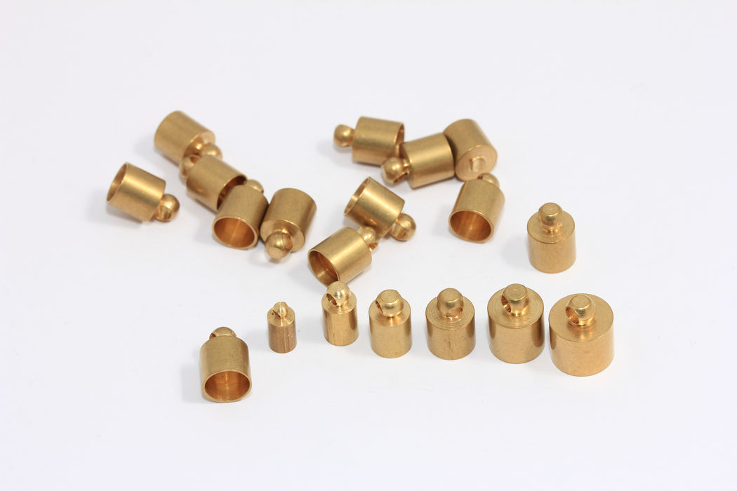 Raw Brass Bead Caps, Optional Inner Size End Caps, Cord End Tip, Tassel End Caps,