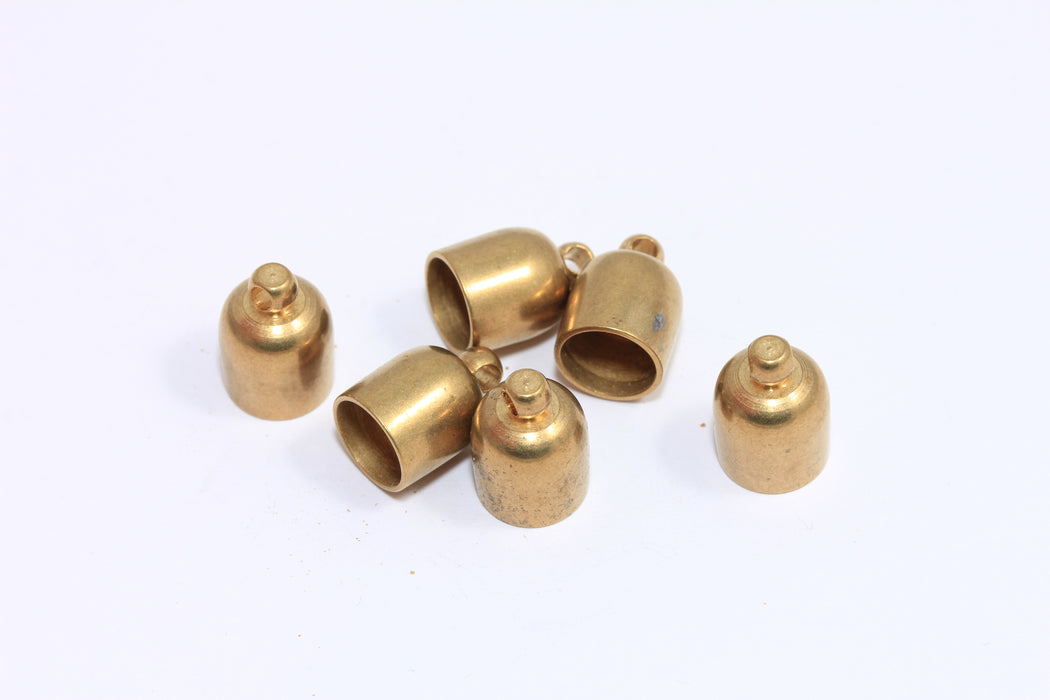 Raw Brass End Cap, Inner Size 8,3mm, Leather Cord End Tips, Bracelet End Caps, BRT490-7