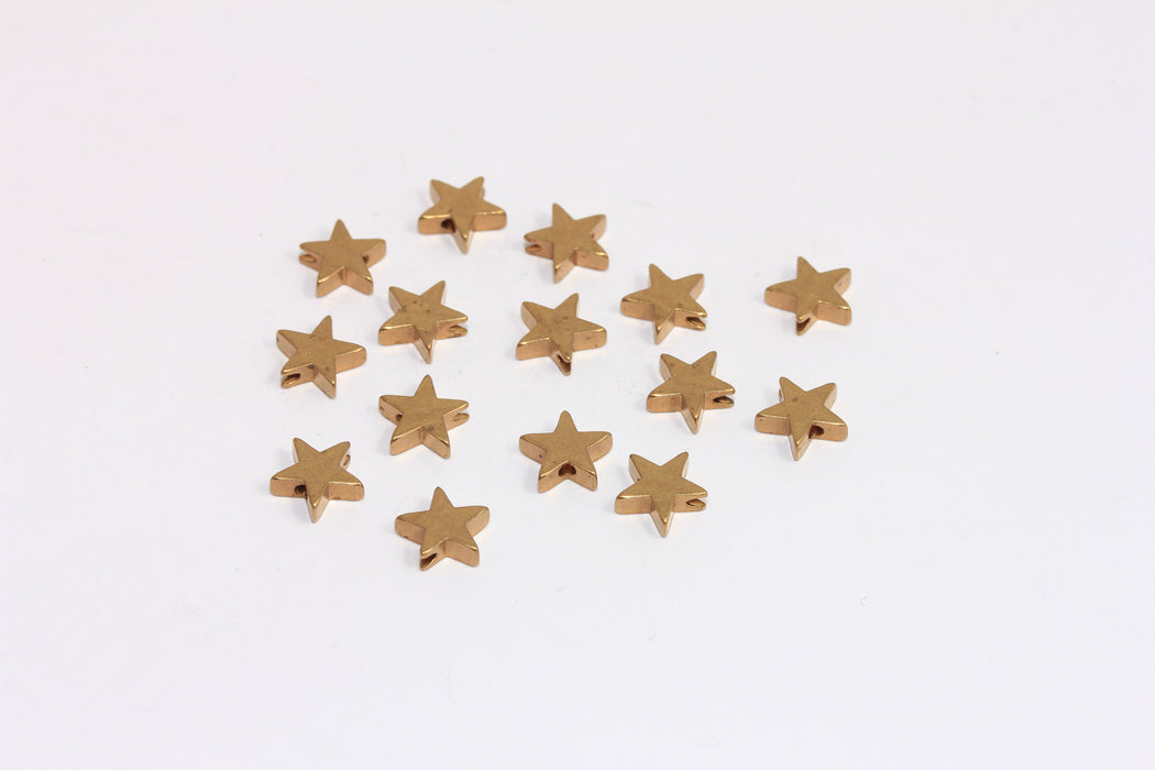 7,5mm Raw Brass Star Beads, Spacer Beads, Star Charms, Star Necklace, MLS430