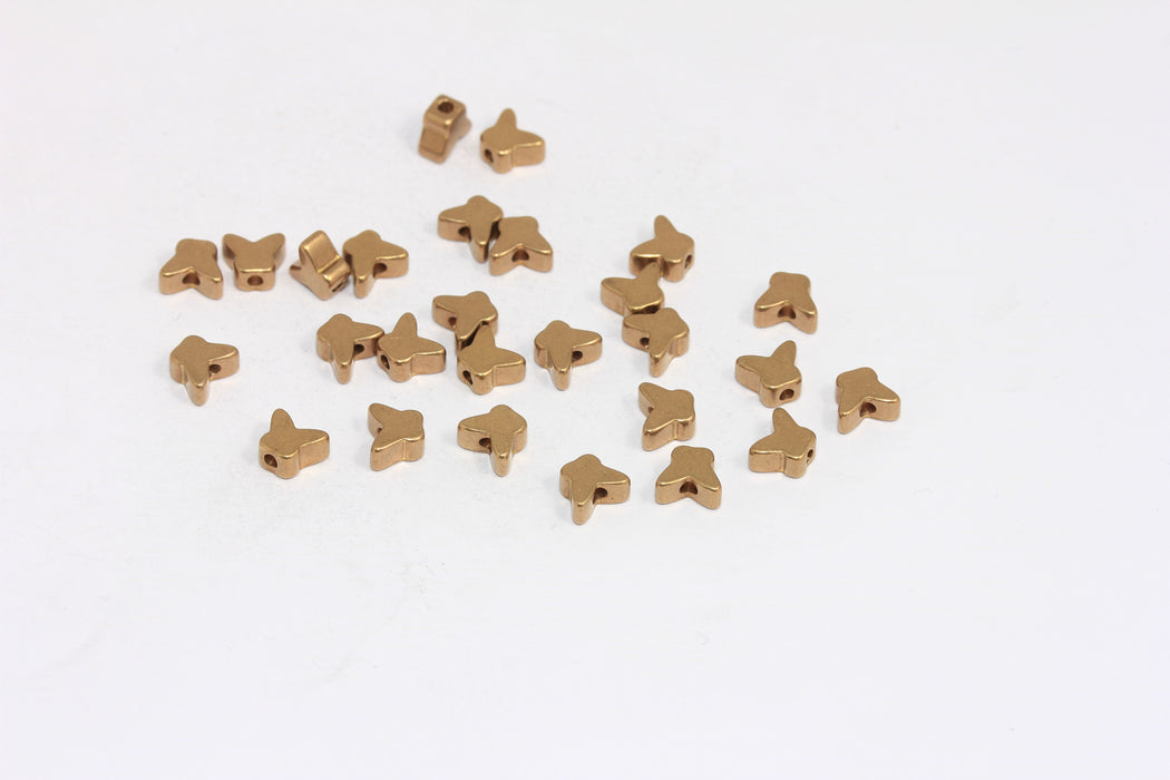 5mm Raw Brass Butterfly Beads, Mini Charms, Dragonfly Charms, Spacer Beads, Butterfly Charms, MLS229