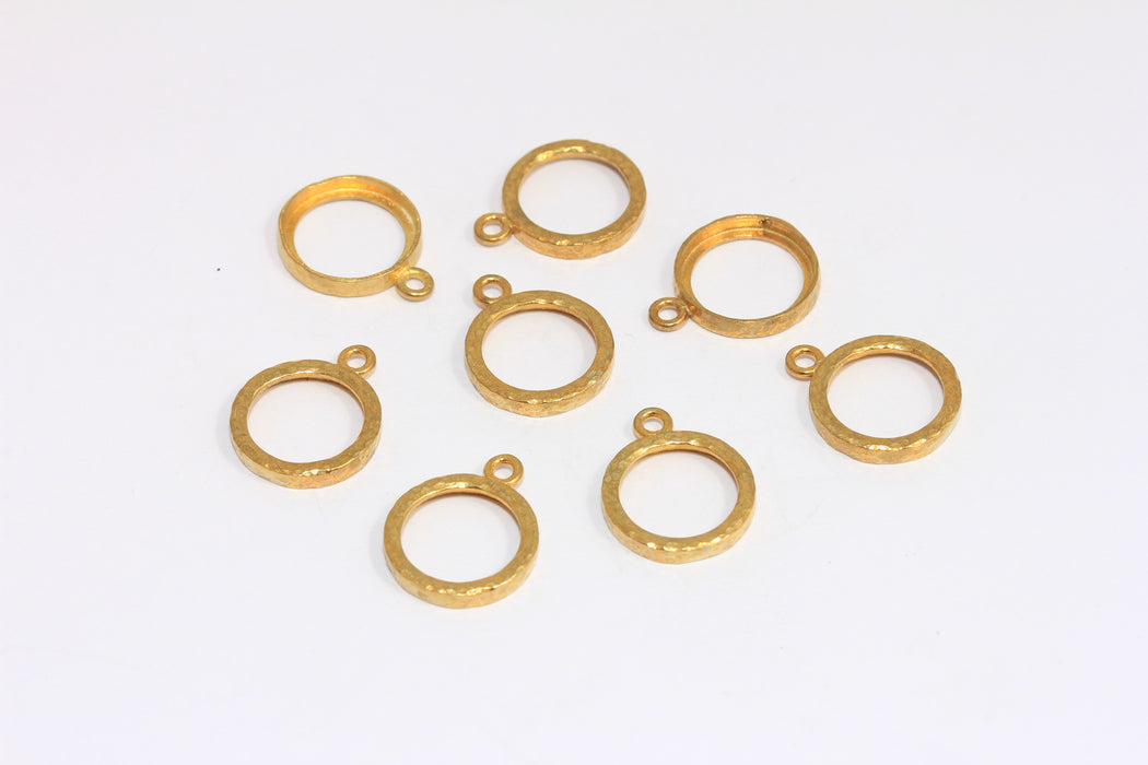 13,5mm Raw Brass Bezel Settings, Frame Medallion Settings, Round Settings, Frame Pendant, HLS47