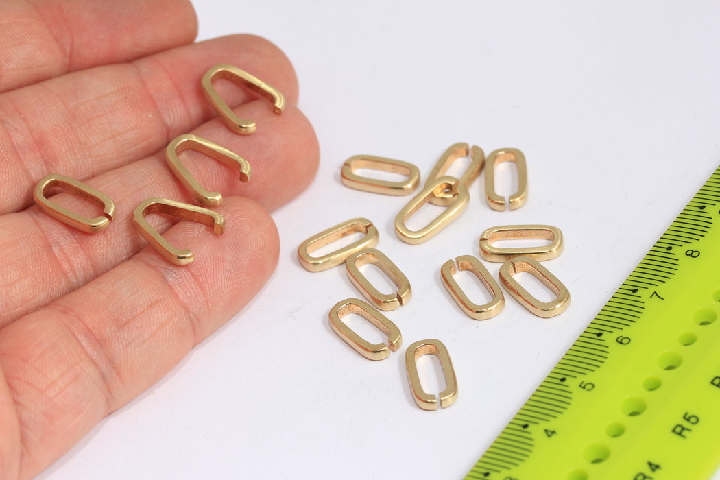 7x13mm Raw Brass Oval Link, Connector, Open Rings, Oval Jump Rings, Brass Crimps, Oval Connectors, Raw Brass Findings,  ROSE195