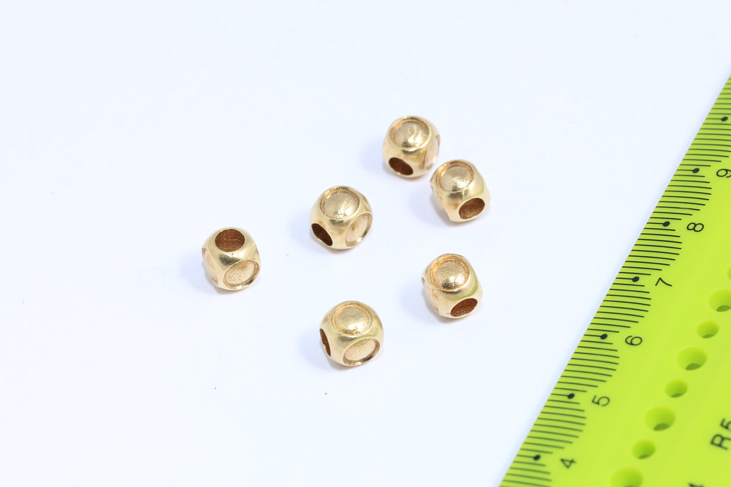 7mm Raw Brass Beads, Brass Ball, Bracelet Charms, Spacer Beads, Raw Brass Ball, Raw Brass Finding, ROSE136-1