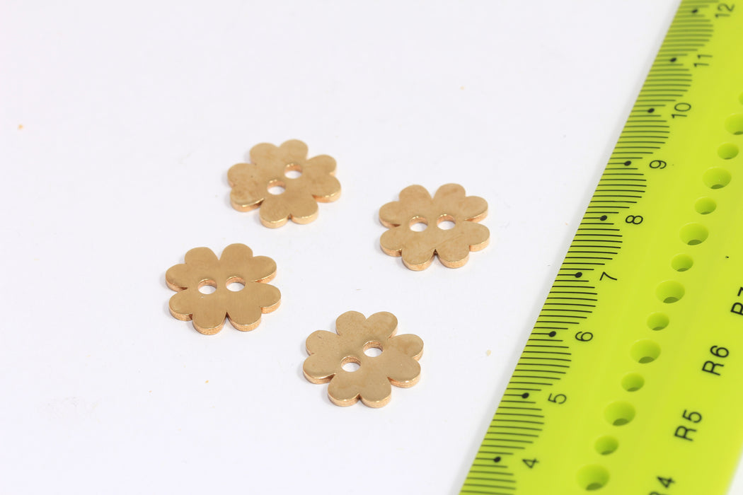 14mm Raw Brass Flower, Clover Bracelet Charms, Flower of Life Charms, Flower Pendant, Flower Charm, Raw Brass Findings, ROSE136-2