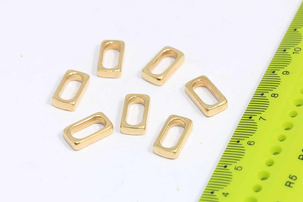 7x14mm Raw Brass Square Connector, Square Link,  Square Frame Charm, Raw Brass Connector Charms, Raw Brass Findings,   ROSE10