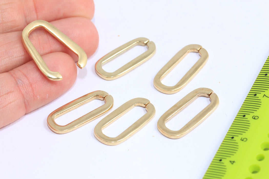 12x25mm Raw Brass Oval Ring, Connector, Open Rings, Oval Jump Rings, Brass Crimps, Oval Connectors, Raw Brass Findings,  ROSE170-2