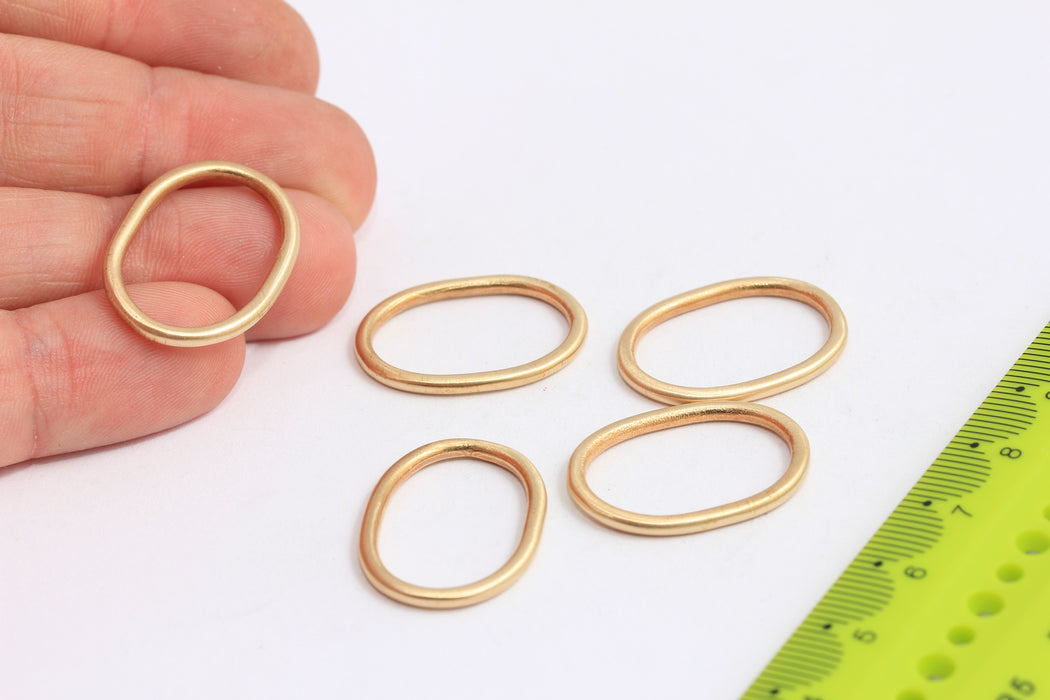 19x26mm Raw Brass Oval Ring, Connector, Closed Rings, Oval Jump Rings, Brass Crimps, Oval Connectors, Raw Brass Findings, ROSE229