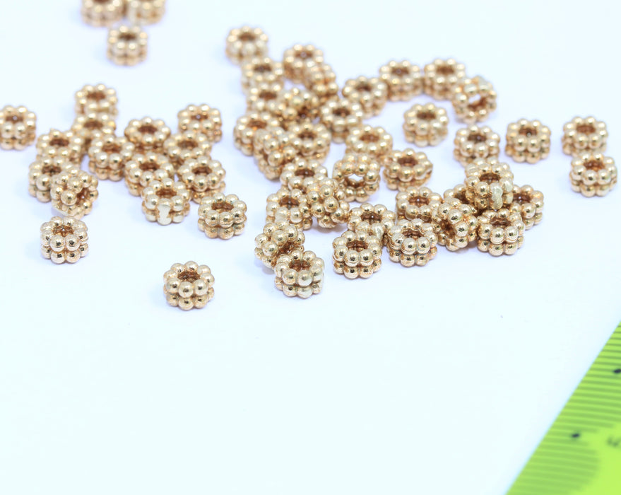 5mm Raw Brass Spacer Beads, Brass Spacers, Rondelle Beads, Round Brass Beads, Connector Beads, Raw Brass Findings, SLM1020