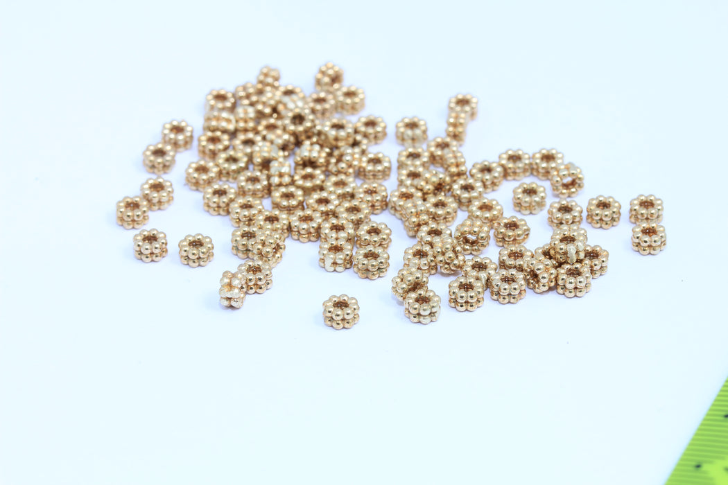 5mm Raw Brass Spacer Beads, Brass Spacers, Rondelle Beads, Round Brass Beads, Connector Beads, Raw Brass Findings, SLM1020