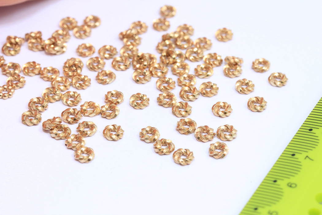 5mm Raw Brass Spacer Beads, Brass Spacers, Rondelle Beads, Round Brass Beads, Connector Beads, Raw Brass Findings, ROSE267