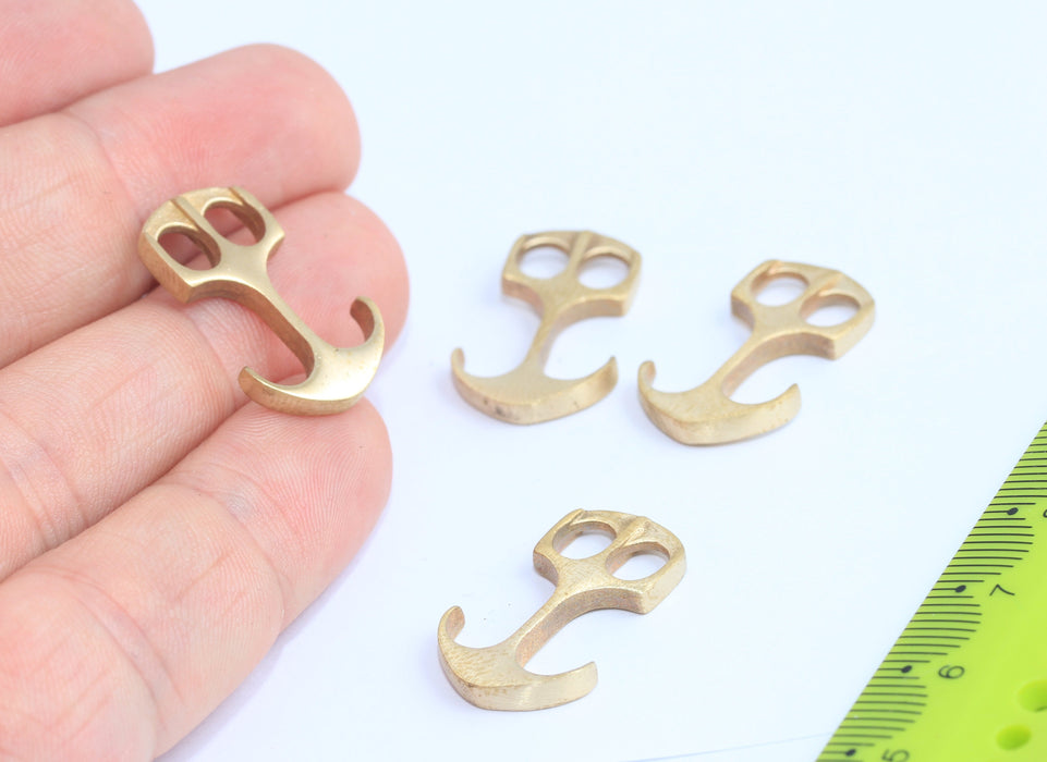 14x24mm Raw Brass Anchor Charm, Anchor Closure Charms, MTE40