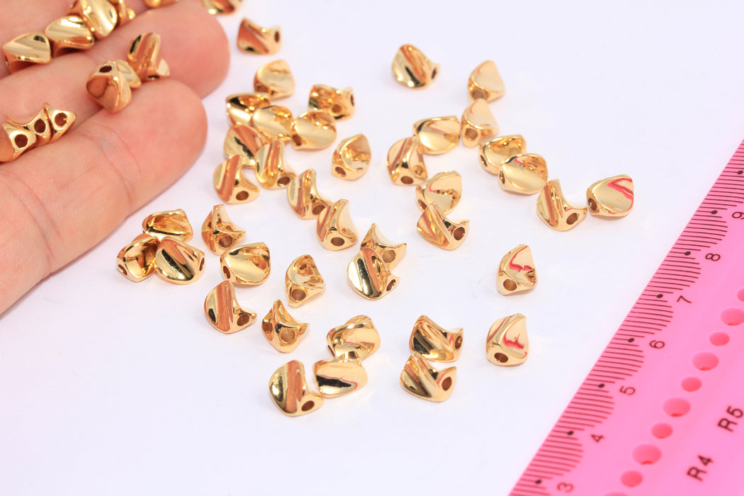 5x7mm 24k Shiny Gold Spacer Beads, Sliding Spacer Beads, HRN16