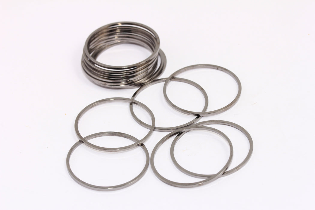 30mm Gunmetal Plated Closed Ring, Circle Connector Ring Charm, BXB324-3