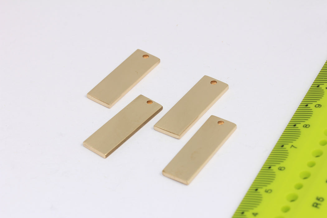 10x30mm Raw Brass Nameplate Bar, Rectangle ,  ALS10