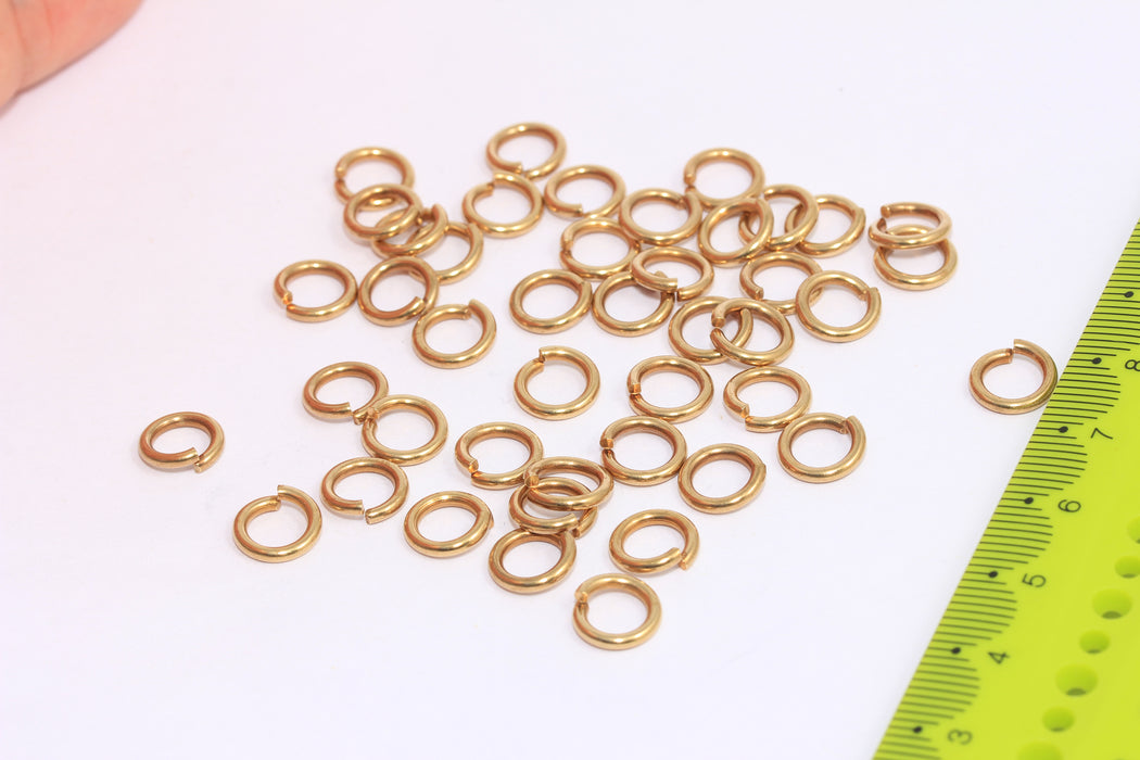 15 Ga 9mm Raw Brass Open Jump Rings, Raw Brass Connector, SLM35