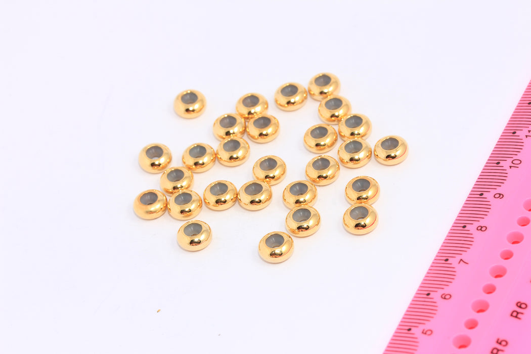 8mm 24k Shiny Gold Rubber Stopper, Gold Rondelle Stoppers, CHK80-5