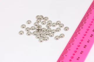 7mm Silver Plated Spacer Beads, Spacers, Rondelle Beads,  MTE259