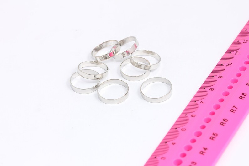 16x3mm Silver Plated Closed Ring, Solid Brass Tubes, Round MTE468