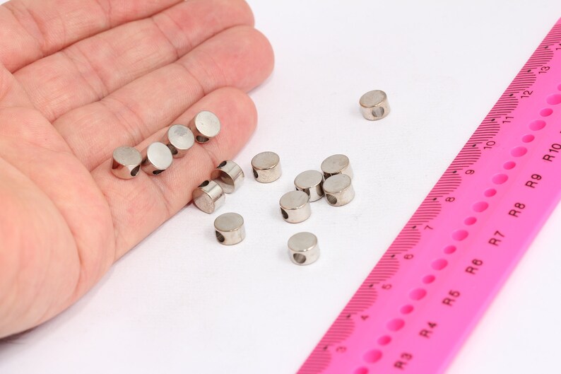 7mm Silver Plated Round Beads, Spacer Beads, Solid Spacer MTE676