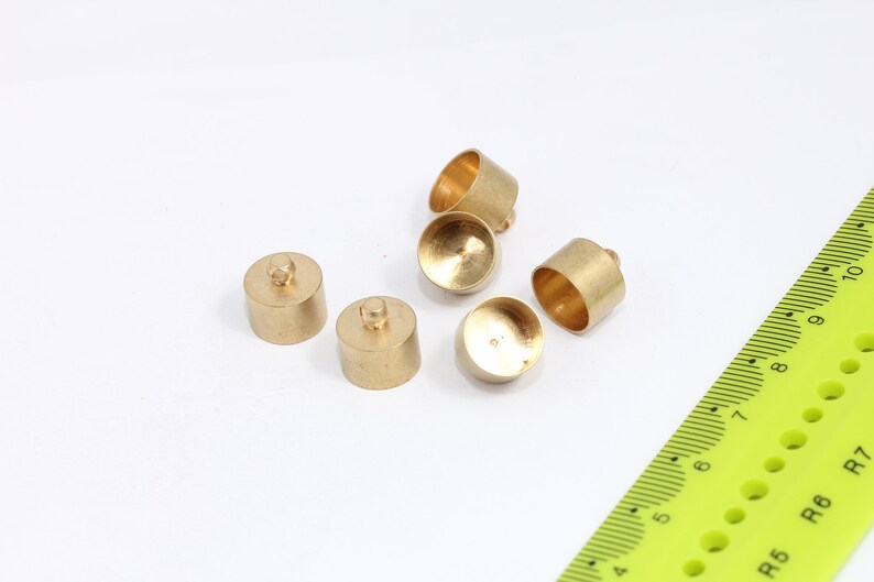 11x11mm Raw Brass End Caps, Inner Size 10mm, End Cap, MTE560