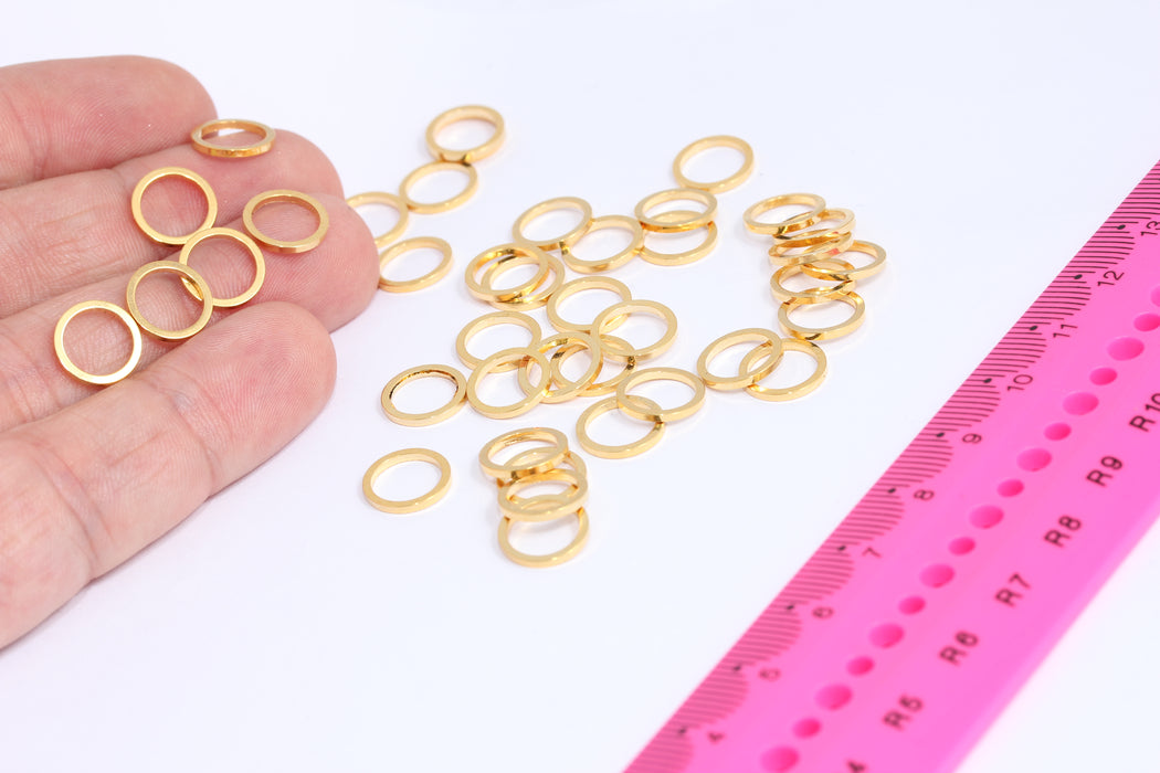 10mm 24k Shiny Gold Closed Ring, Gold Circle Ring Charms, SLM210