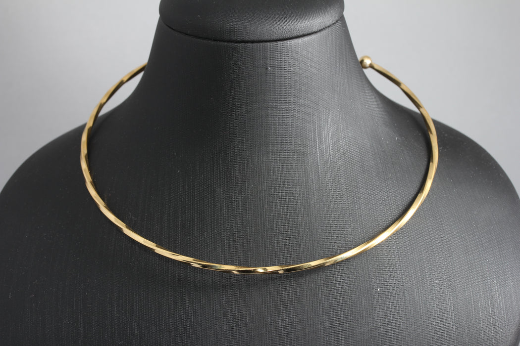 3mm 24k Shiny Gold Choker, Wire Choker Necklace, Choker BXB396-2