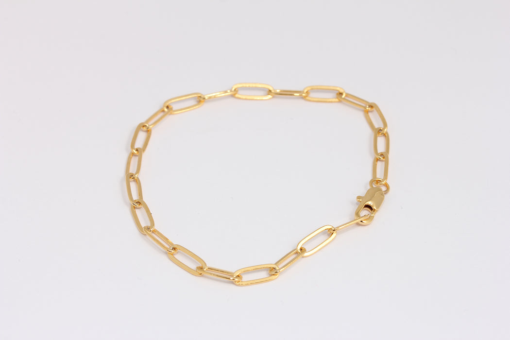 4,3x11mm 24k Shiny Rolo Bracelet, Ready Oval Rolo Chain , BXB395-4