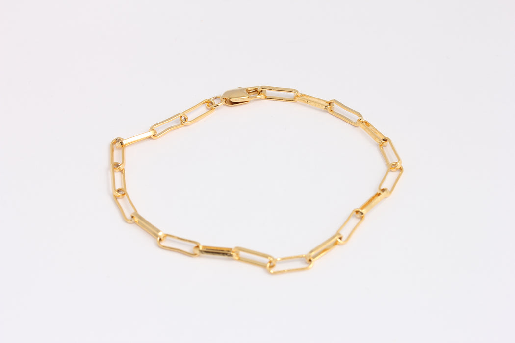 3,4x10,9mm 24k Shiny Rolo Bracelet, Ready Oval Rolo Chain , BXB395-35