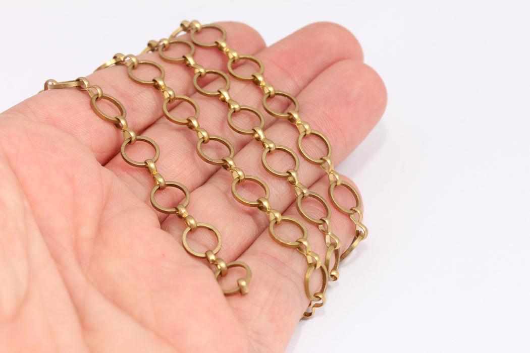 8mm Raw Brass Link Chains, Brass Round Link Chains, KPT2-1