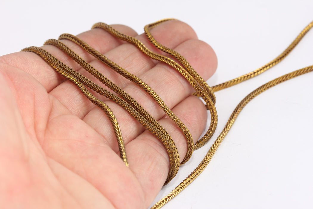 2,2mm Raw Brass Rope Chain, Brass Snake Rope Chain, KPT27-1