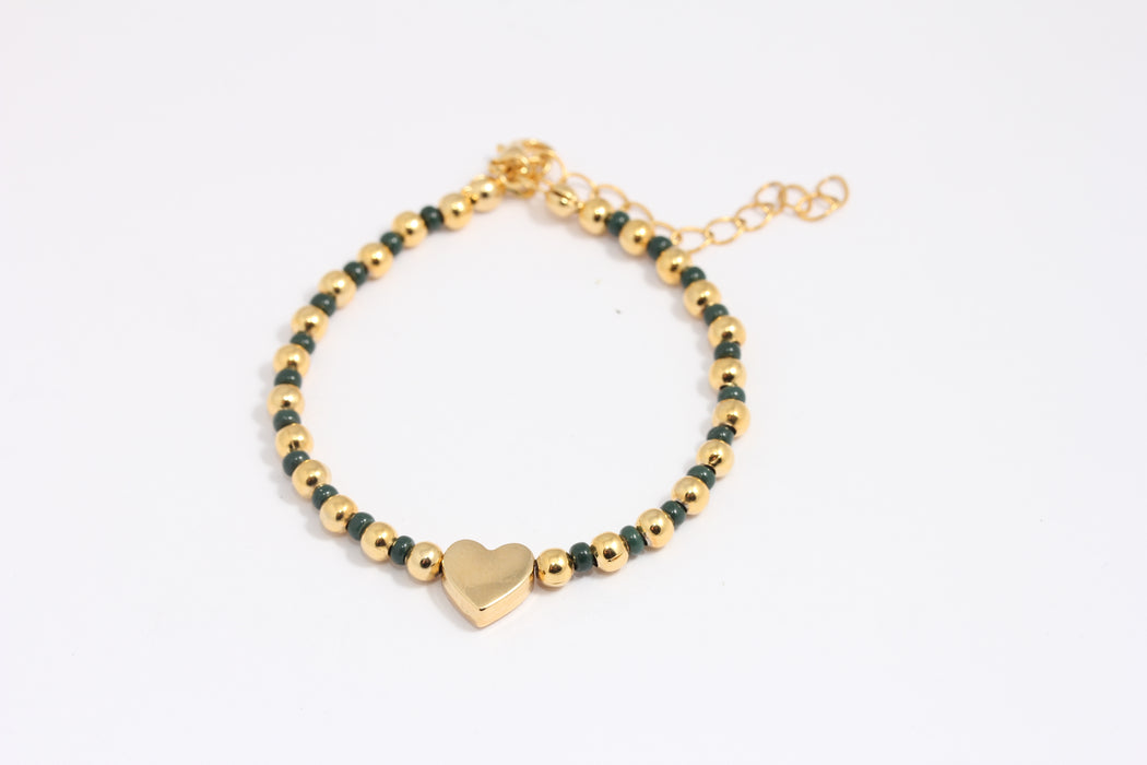 24k Shiny Gold Beaded Bracelet, Colorful Bracelet With Cute Beads, BLK4-3