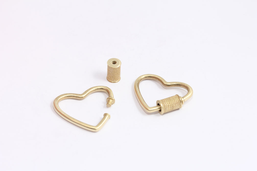 23x26mm Rwa Brass Heart Screw Clasp, Necklace Clasp, KDR72-1