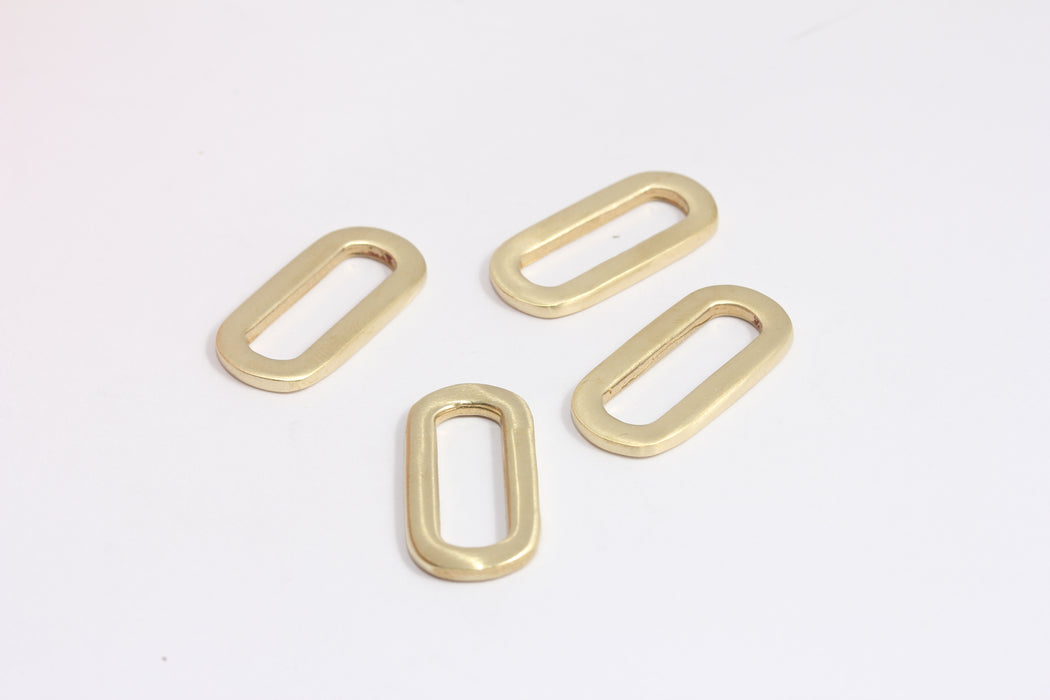 13x26mm Raw Brass Link Charms, Brass Oval Link Charms, KDR108