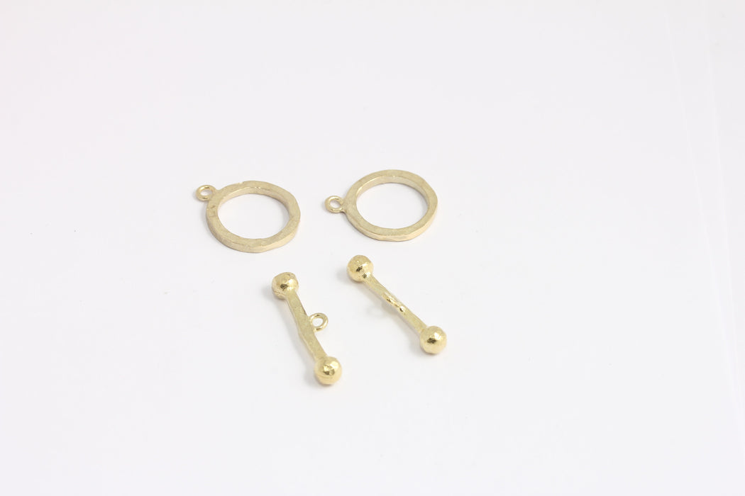 16x25mm Raw Brass Toggle Clasps, Ring T Bar Clasp, KDR91