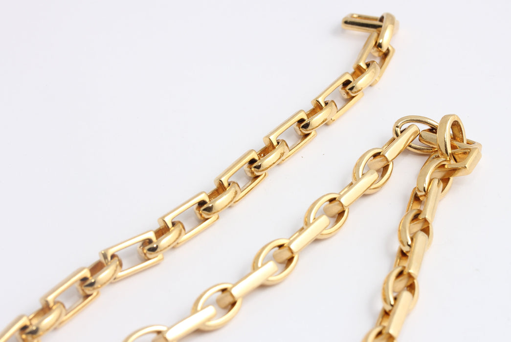 8x14mm 24k Shiny Gold Link Chain, Rolo Chunky Chain, BXB408-1