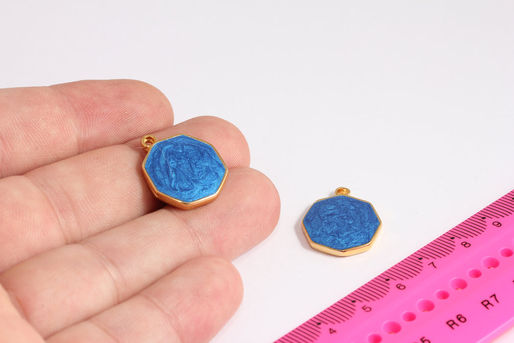 18x22mm 24k Shiny Gold Enamel Pendant, Necklace Charms,CR25-2