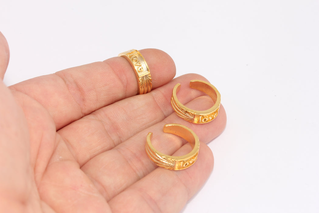 16-17mm 24k Shiny Gold ,Love Ring, Widht 5,5mm , Gold  FRB60