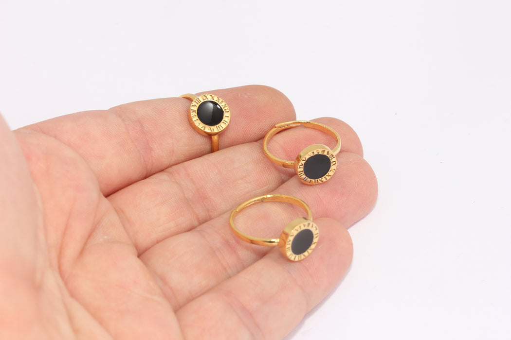 17mm 24k Shiny Gold Rings, Circle Rings, Statement,Gold  FRB72