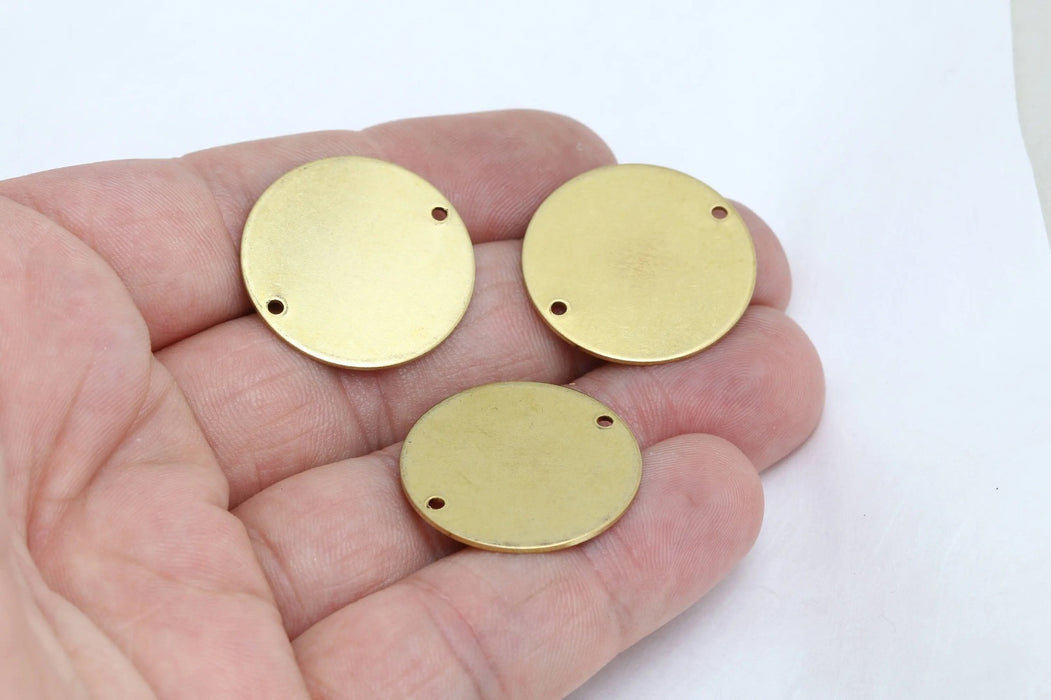 25mm Raw Brass Disc Charms, Coin Charms, Round Disc,             KA9