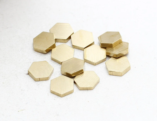 12mm Brass hexagons, Honeycomb blank, Honeycomb  AE40