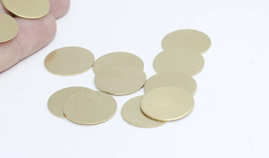 20mm Raw Brass Disc Charms, Round Coins, Raw Brass ,Disc FNL5