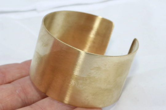 30mm Raw Brass Cuff Bracelet, Adjustable Bracelet Brass            TFK18-1