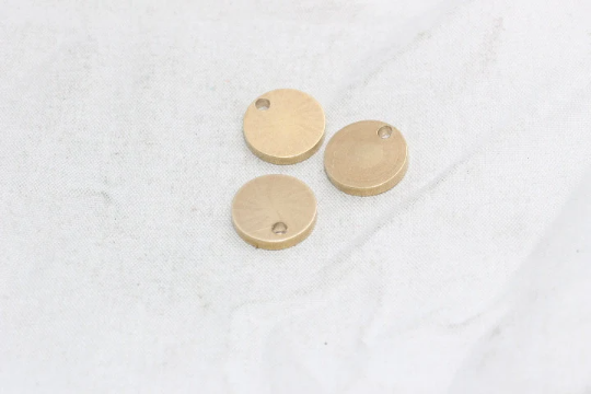 12mm Raw Brass Coins, Round Charms, Brass Disc Charms,  KA14