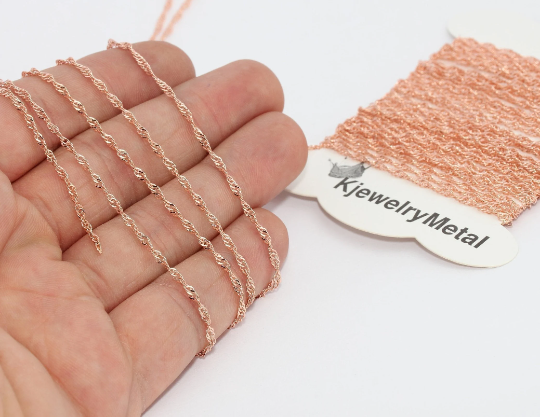 2mm Rose Gold Cable Chains, Soldered Chains, Tiny Cable  BXB266-1