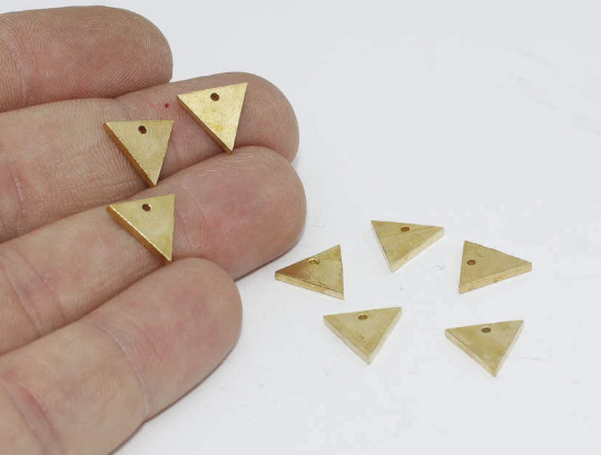 10x11mm Raw Brass Triangle Pendant, Stamping Blank, SOM223