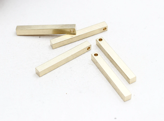 6x50mm Raw Brass Stamping Bar, Blank Findings, Bar Necklace, Long Bar Pendant, Stamping Blank, Raw Brass Findings, PB, AE26