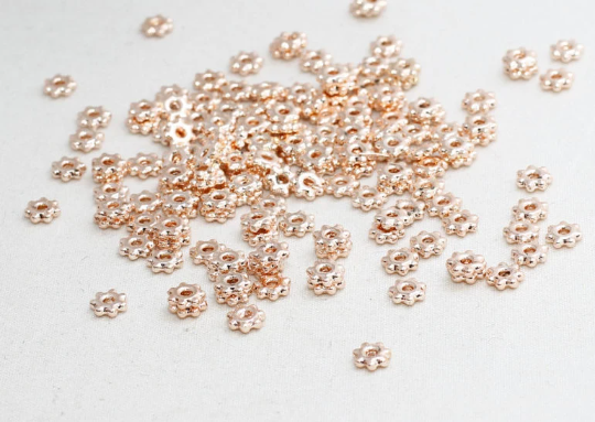 5mm Rose Gold Rondelle Beads, Spacer Beads,Bracelet Beads  ROSE132