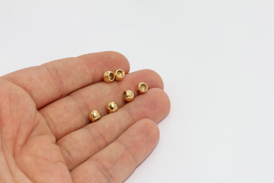 6mm 24k Shiny Gold Bead Caps, Inner Size 3,6mm, Round MTE1487