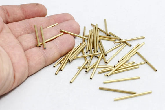 2x30mm Raw Brass Tubes, Tube Beads, Long Tube Beads, Round TBR51